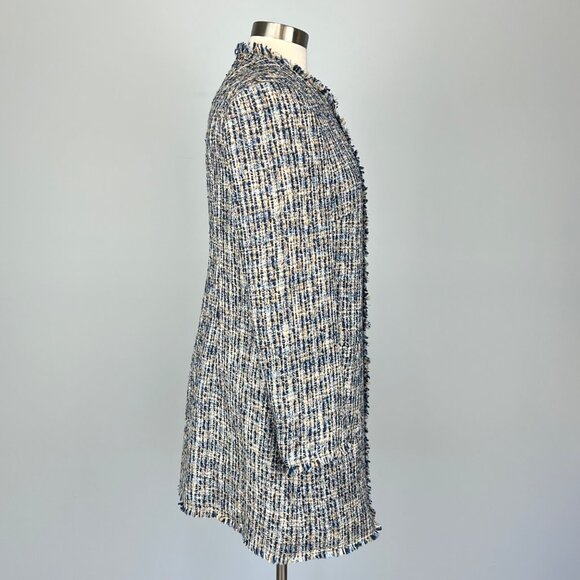 J. McLaughlin Black & White Tweed Open-Front Coat - Picture 9 of 16